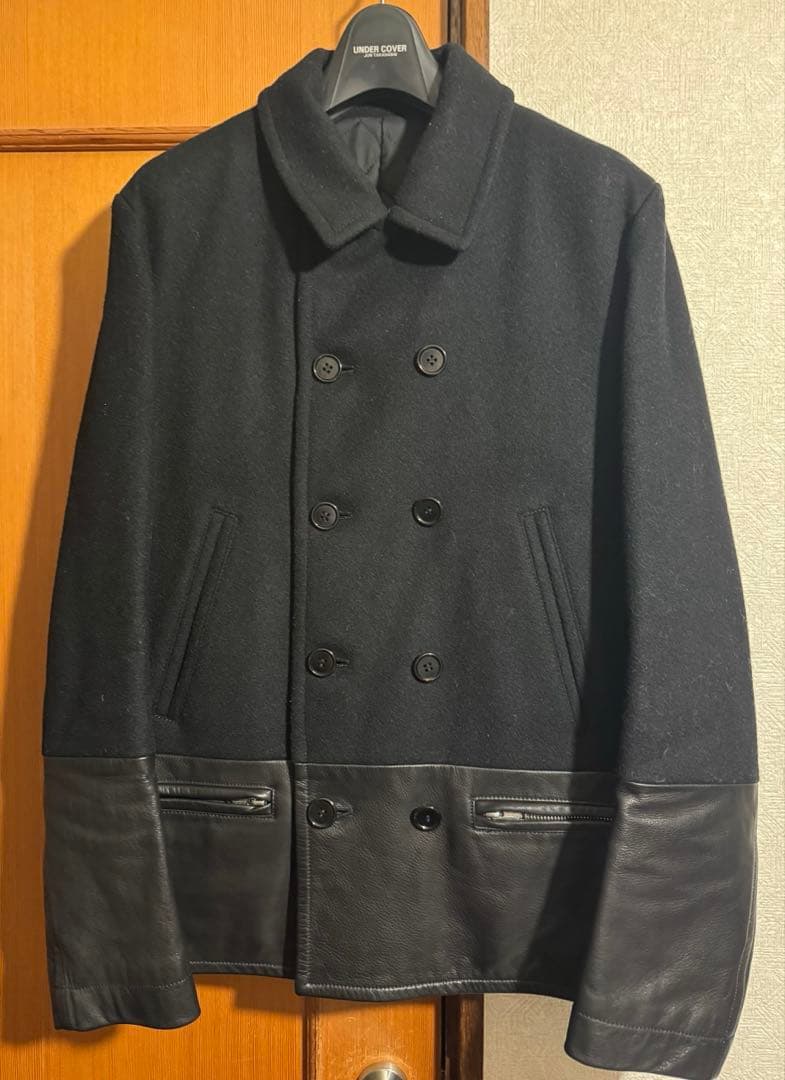UNDERCOVER 2011AWウールレザー切替えピーコート JONIO