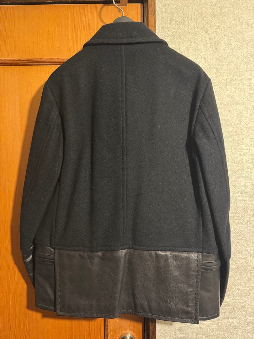 UNDERCOVER 2011AWウールレザー切替えピーコート JONIO