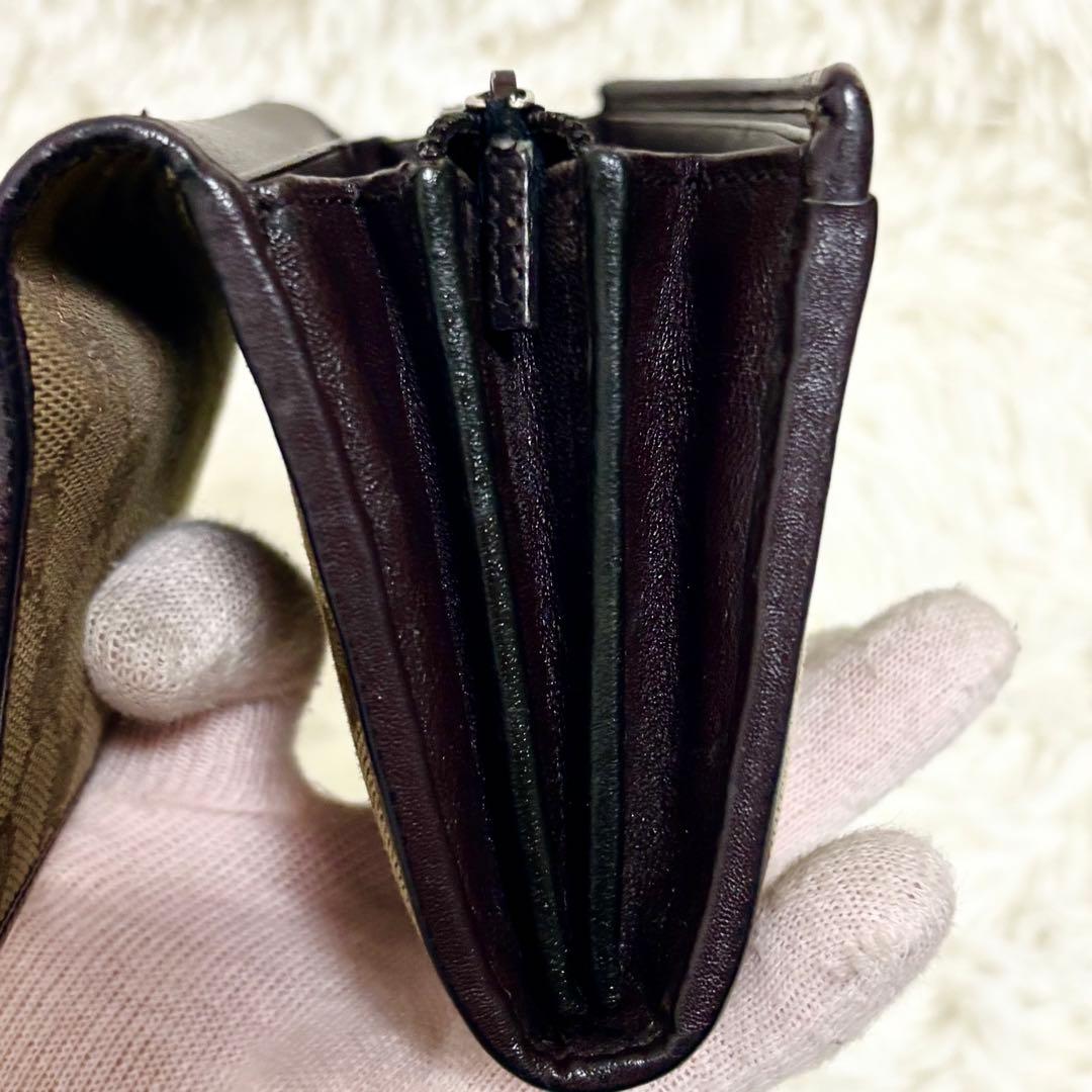 GUCCI グッチ 長財布 GGキャンバス ロゴプレート　レザー　金具