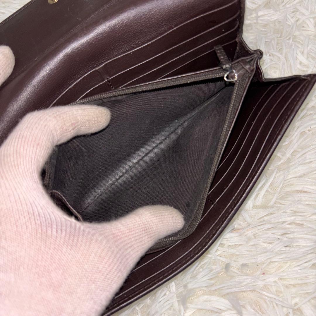 GUCCI グッチ 長財布 GGキャンバス ロゴプレート　レザー　金具