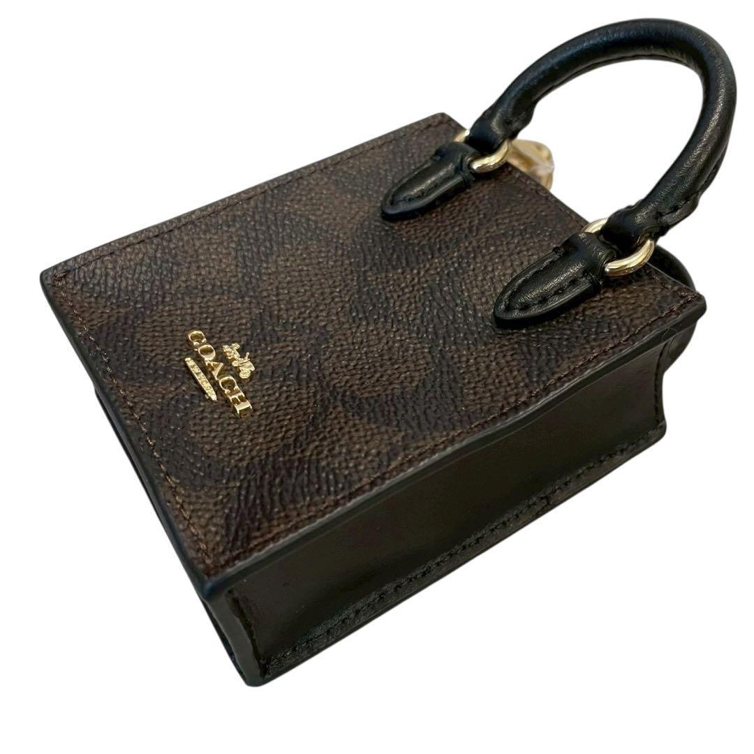 【新品】COACH コーチ チャーム ミニバッグチャーム ミニトート型 ブラウン