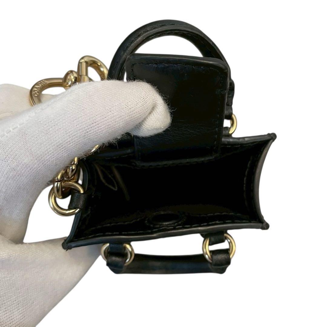 【新品】COACH コーチ チャーム ミニバッグチャーム ミニトート型 ブラウン