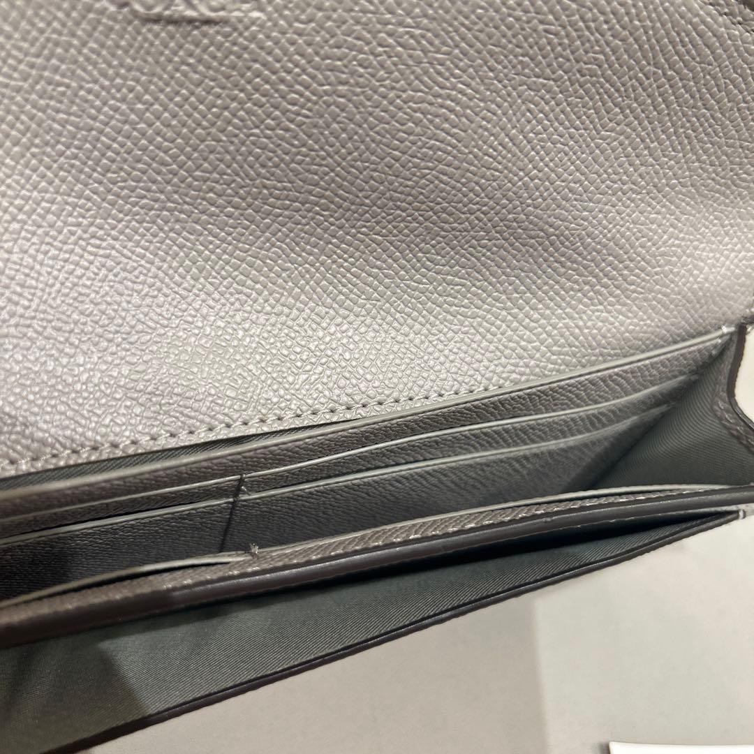 【未使用】コーチレザー長財布　シルバー