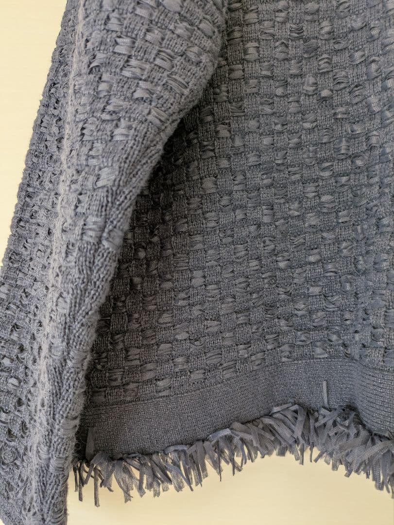 IENA　ツイードニットジャケット ノーカラー 金ボタン