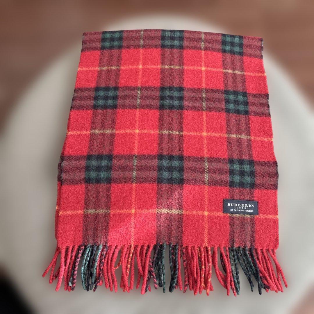 美品　BURBERRY LONDONカシミヤ マフラー チェック柄