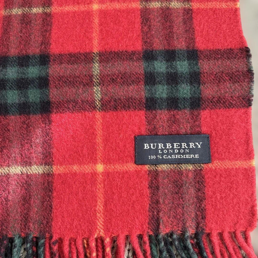 美品　BURBERRY LONDONカシミヤ マフラー チェック柄
