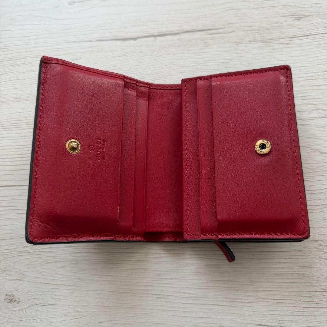 ば*に様 GUCCI グッチ 財布 二つ折り財布 チェリー装飾 さくらんぼ