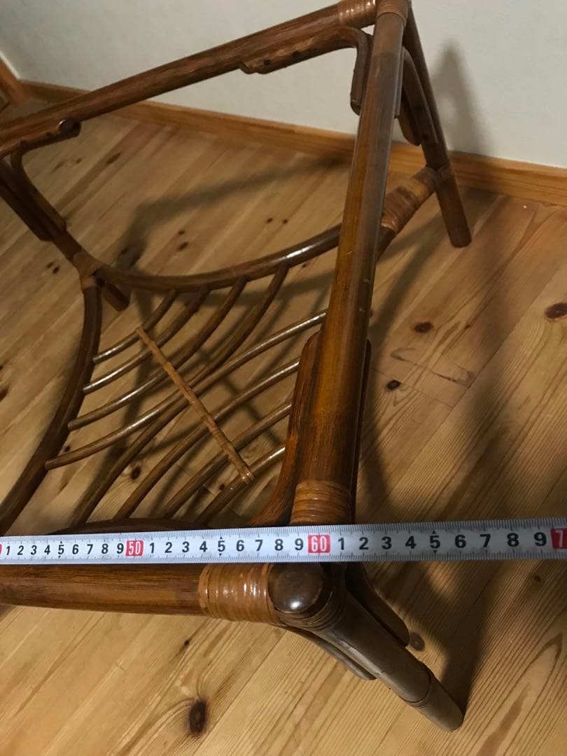 【ラタン】ガラステーブル