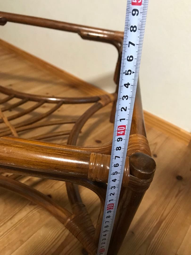 【ラタン】ガラステーブル