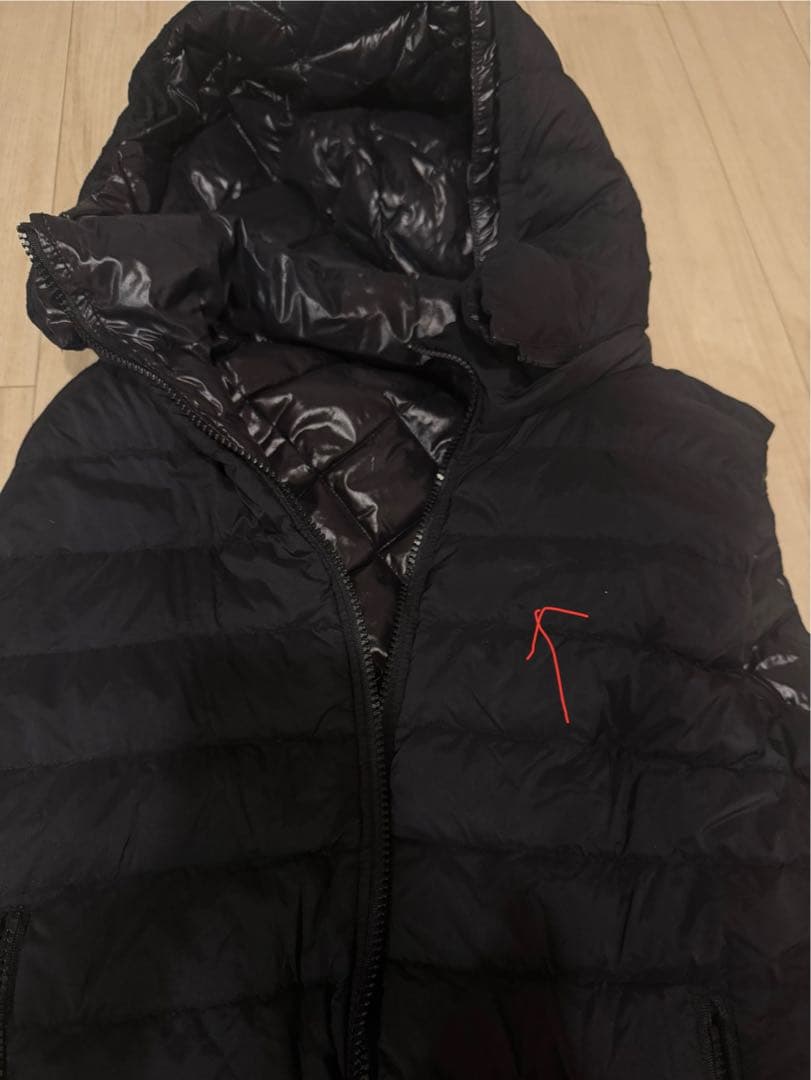 TATRAS⭐︎ダウンベストリバーシブル　大きいサイズフード　ファー黒