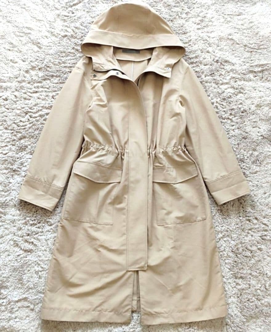 Theory luxe 洗える ロング フード モッズ コート ベージュ