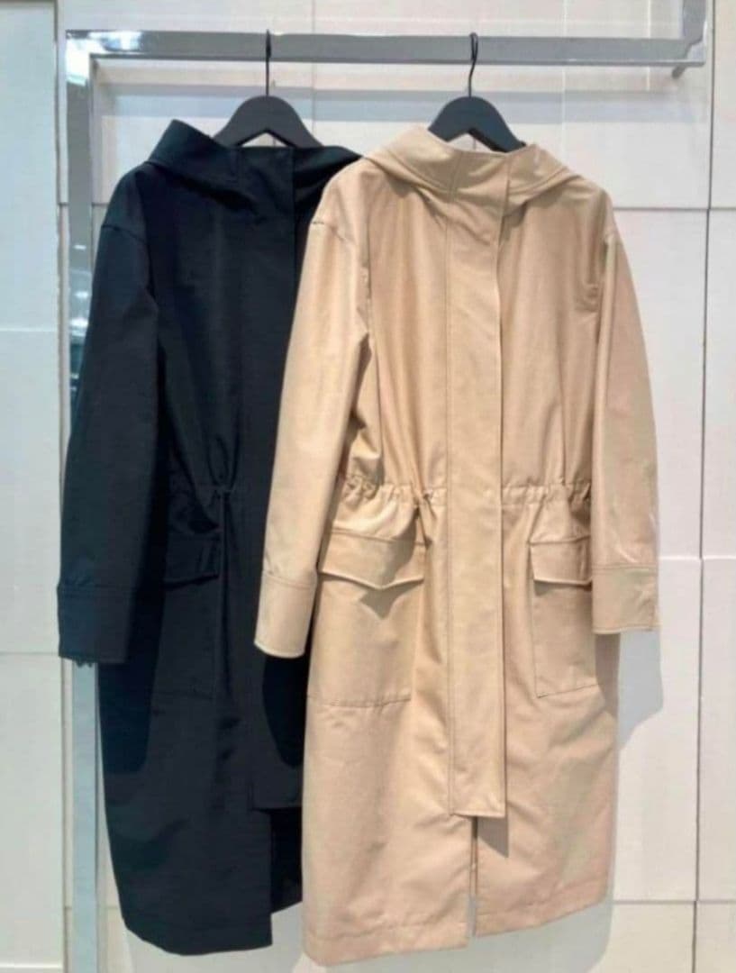 Theory luxe 洗える ロング フード モッズ コート ベージュ