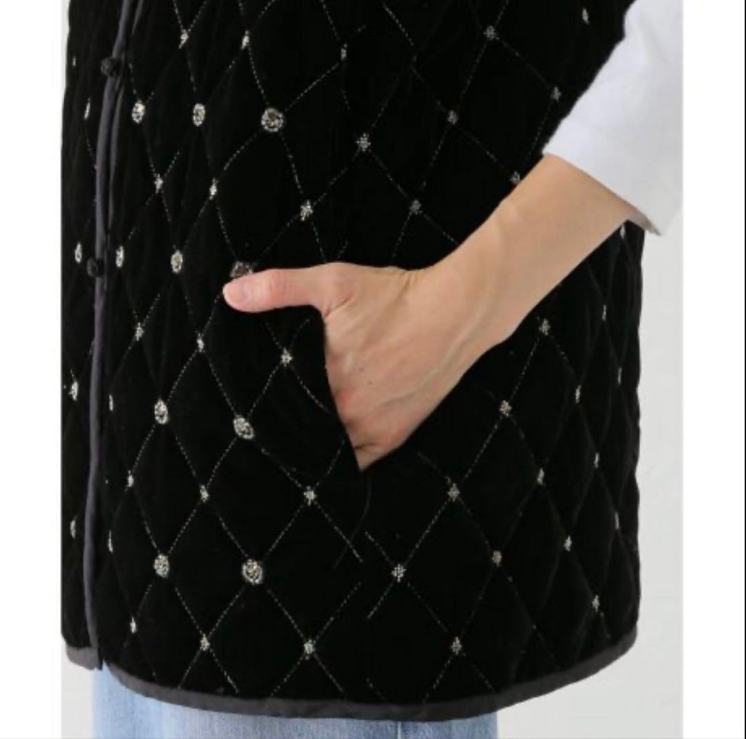 専用　新品Sara Mallika】 ビーズ ベルベット キルティング ベスト