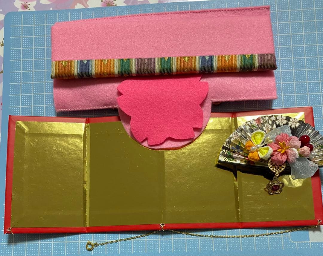 ちりめん細工　つまみ細工　うさぎ雛壇飾り　No.695 ハンドメイド