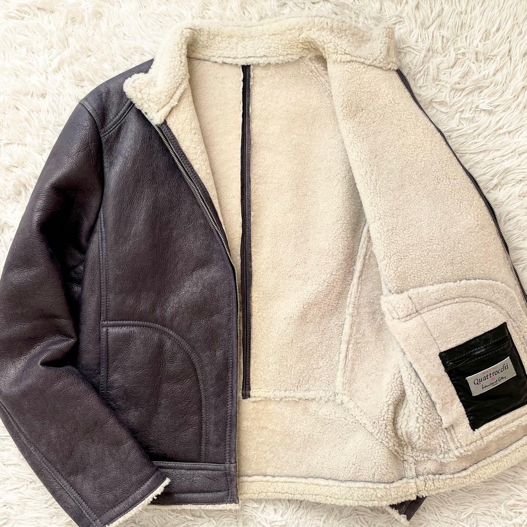 美品 XLサイズ イタリア製 BEAMS ムートンボマージャケット シープスキン