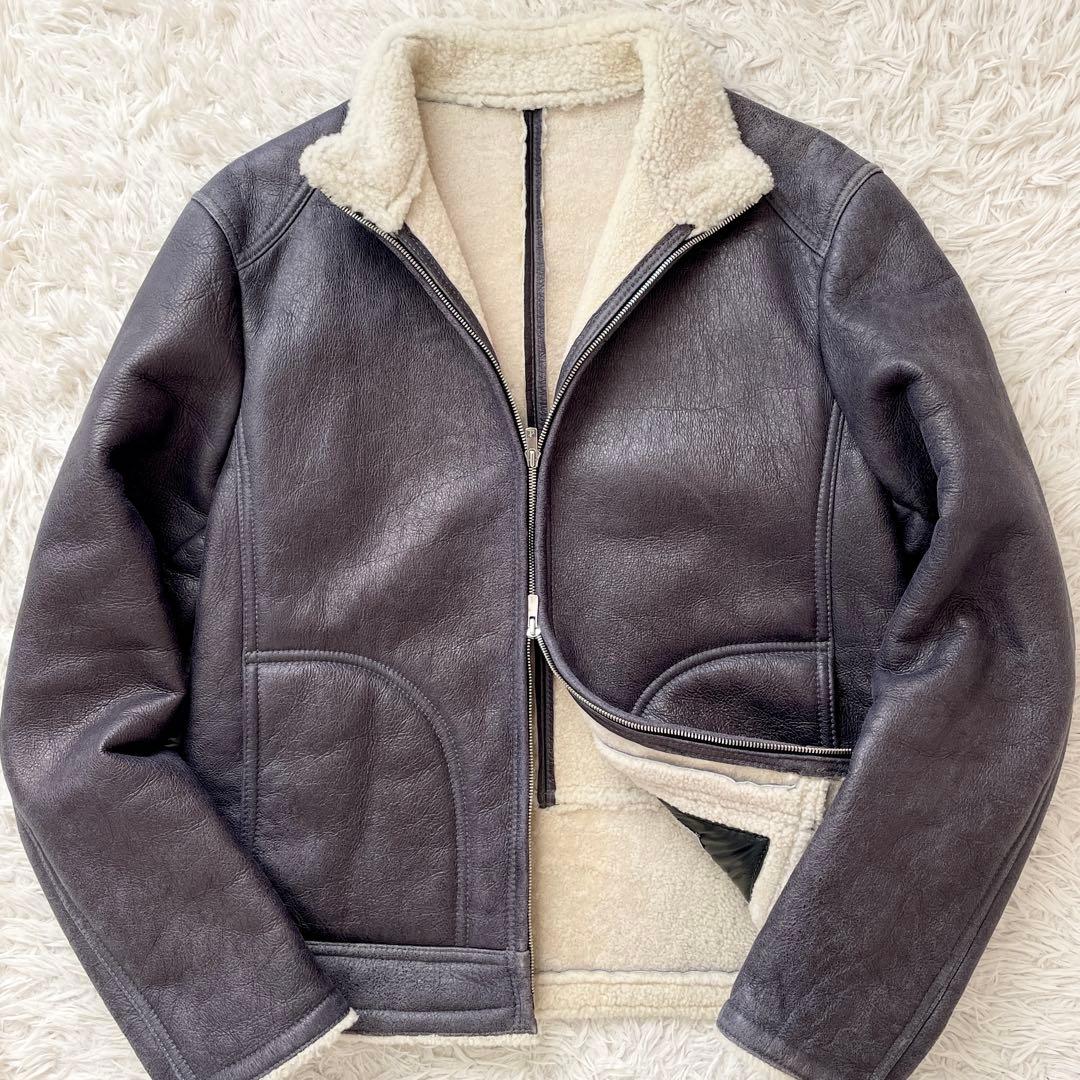 美品 XLサイズ イタリア製 BEAMS ムートンボマージャケット シープスキン