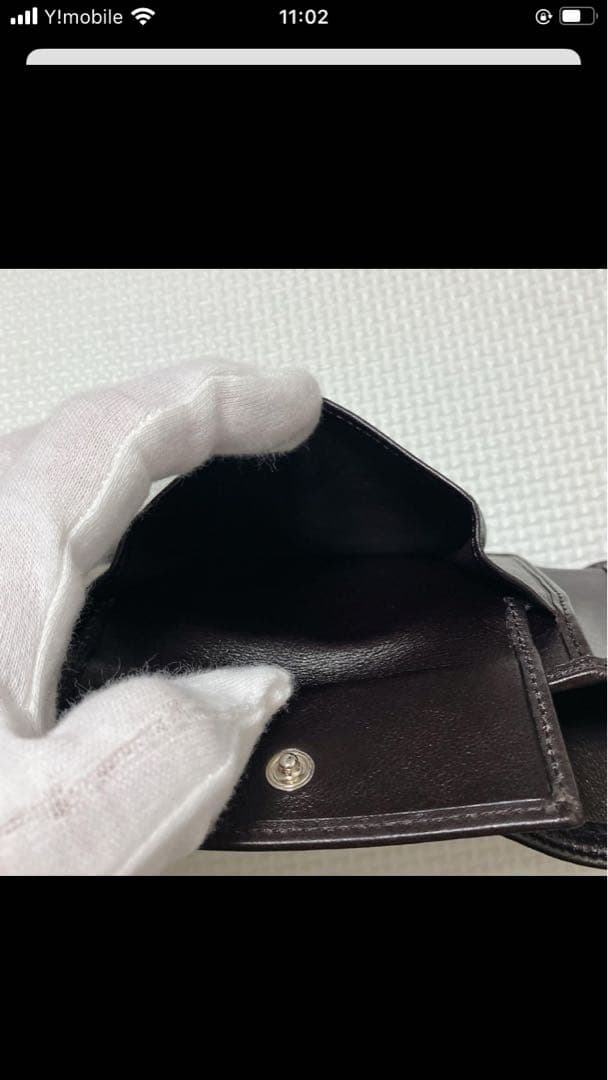未使用　GUCCIグッチ　レザー×キャンバス　二つ折り財布　GG 箱付き