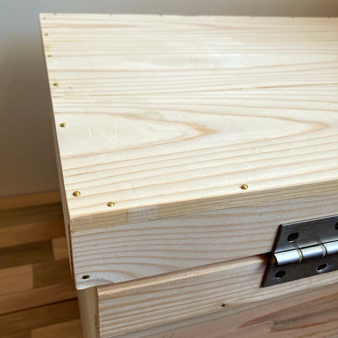 木箱　蓋付き　ウッドボックス　収納箱　収納ケース　宝物箱　ハンドメイド