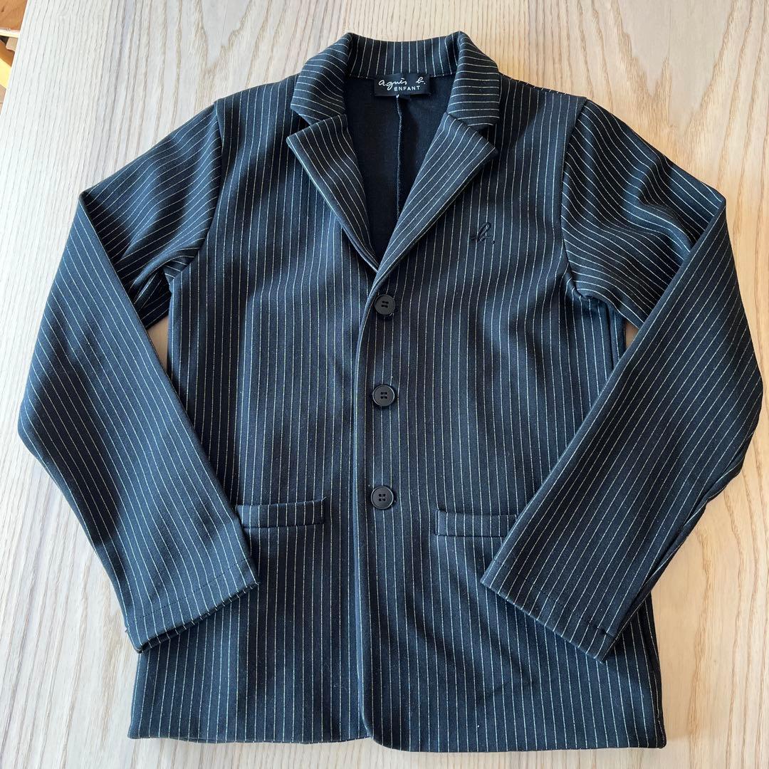 agnis b. スーツセット 12 ans ブラック/ストライプ