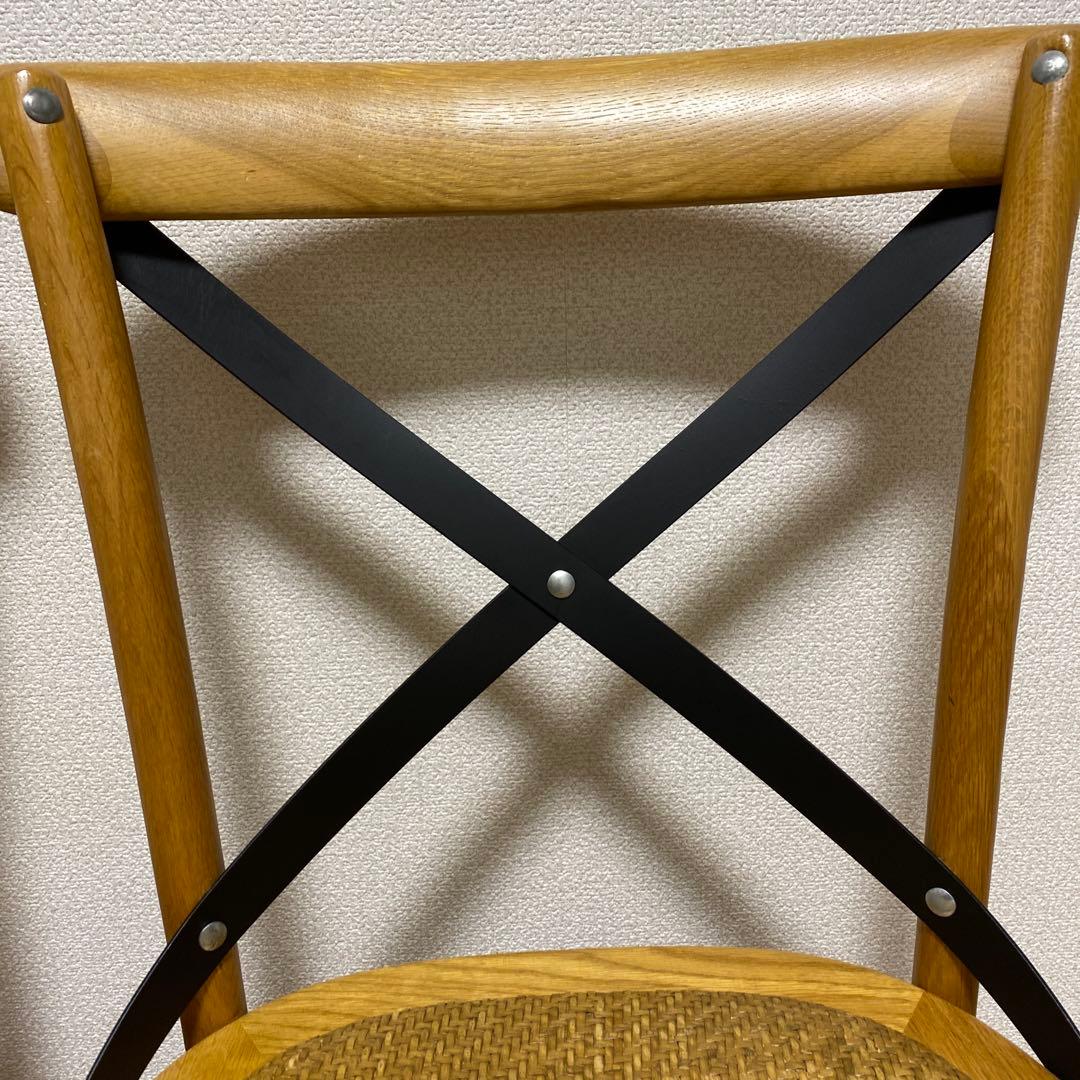 オーク材 クロスバック ダイニングチェア　8月末までお値下げ