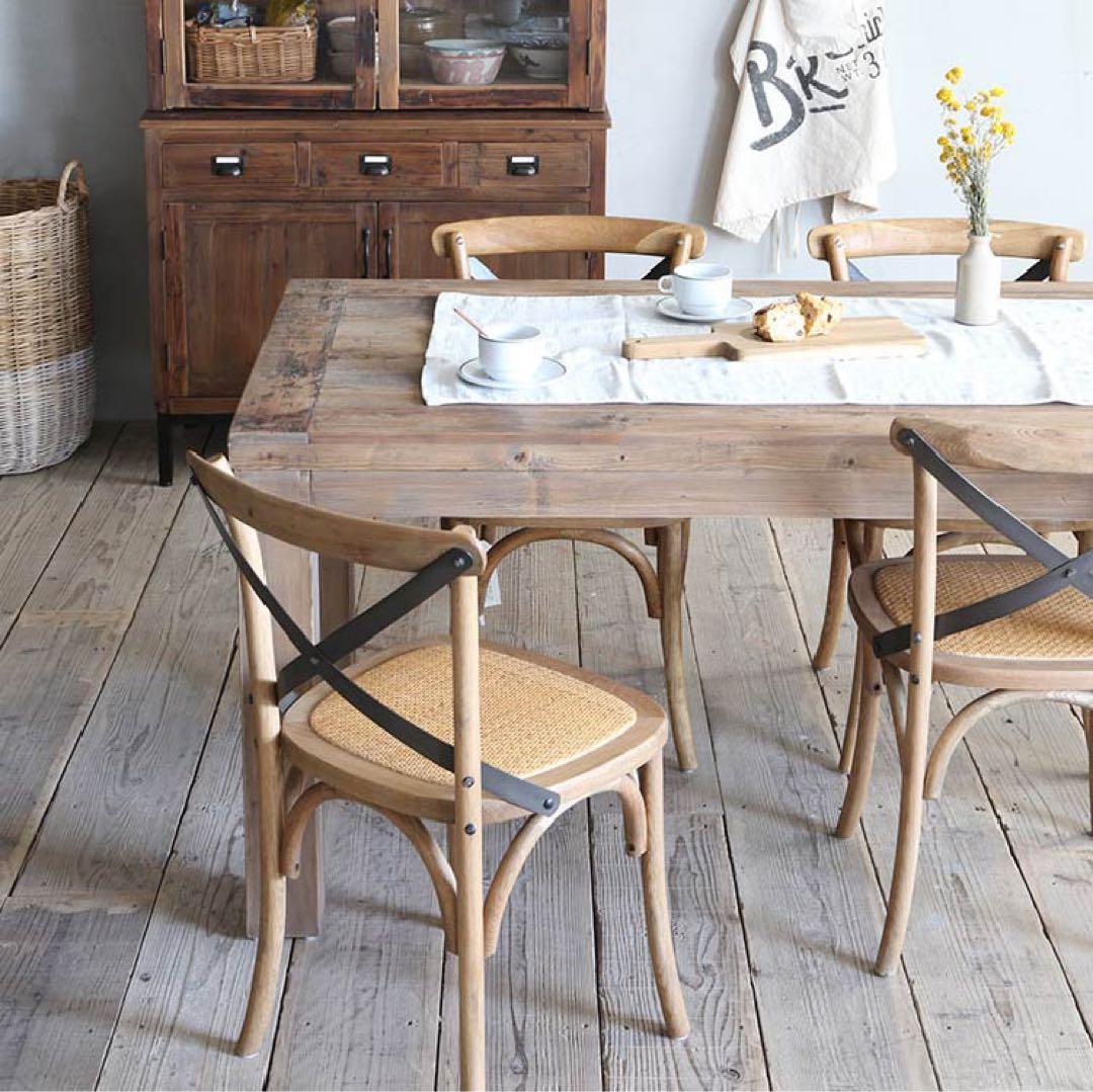 オーク材 クロスバック ダイニングチェア　8月末までお値下げ