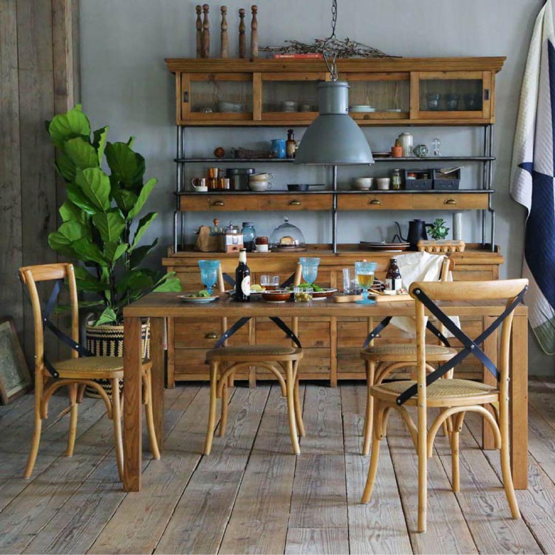 オーク材 クロスバック ダイニングチェア　8月末までお値下げ