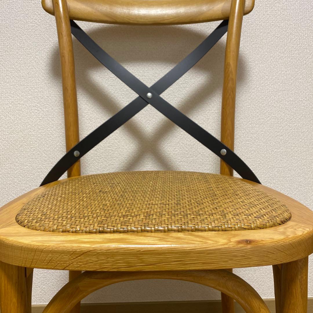 オーク材 クロスバック ダイニングチェア　8月末までお値下げ