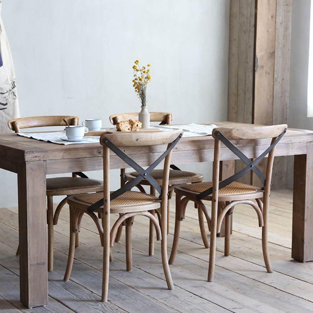 オーク材 クロスバック ダイニングチェア　8月末までお値下げ