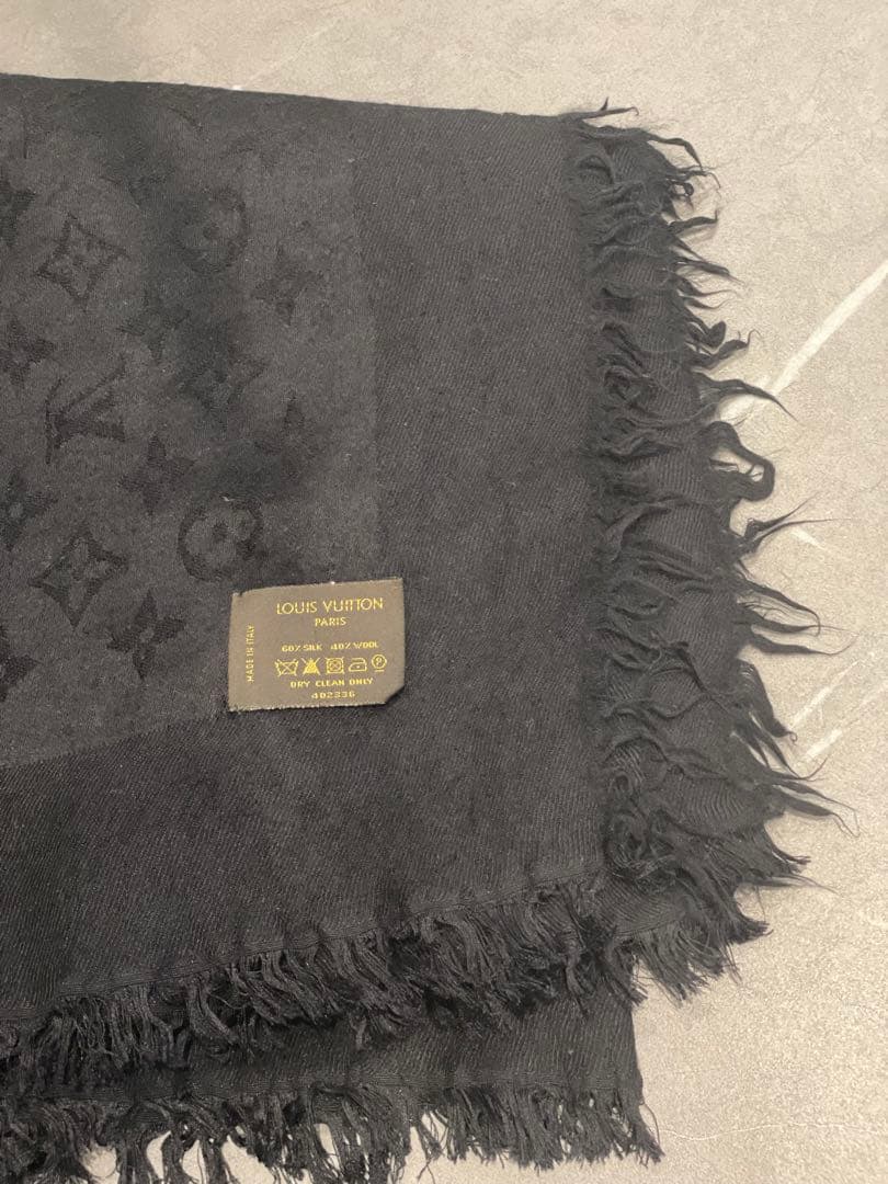 Louis Vuitton ルイヴィトン モノグラム ストール 黒 ブラック