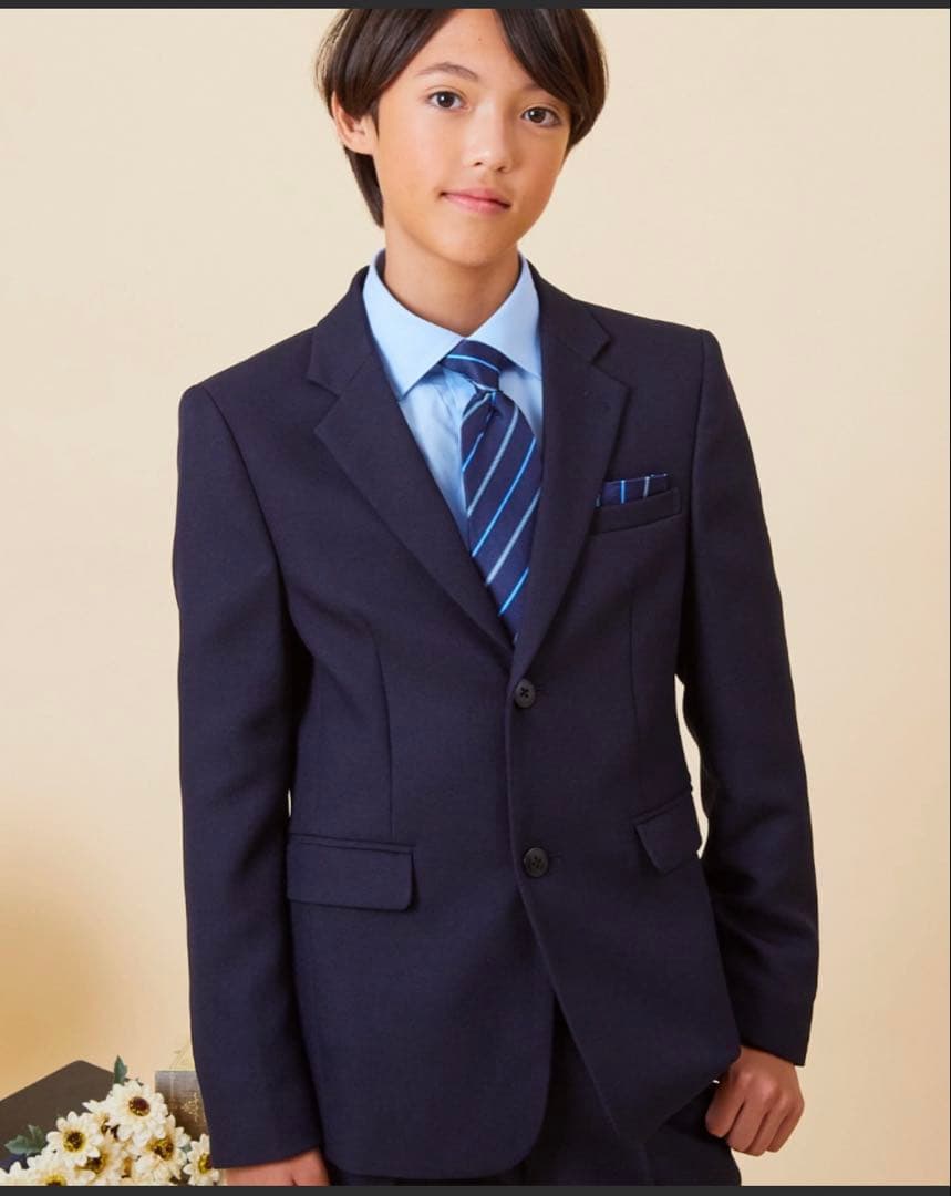 のの男の子入学式キッズスーツセット紺160 CHOPIN 2025美品