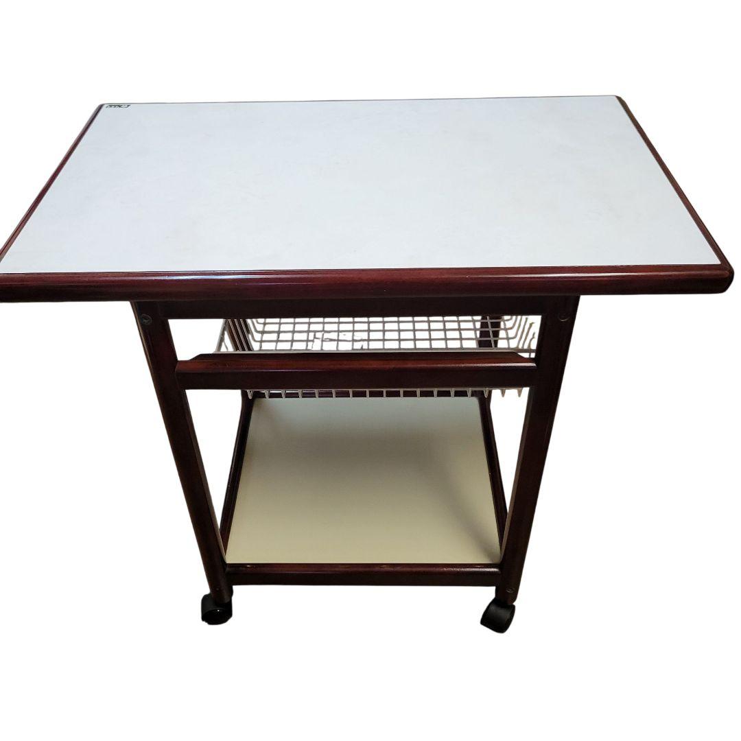 【希少】オールド カリモク ヴィンテージ レトロ 木製 キッチンワゴン