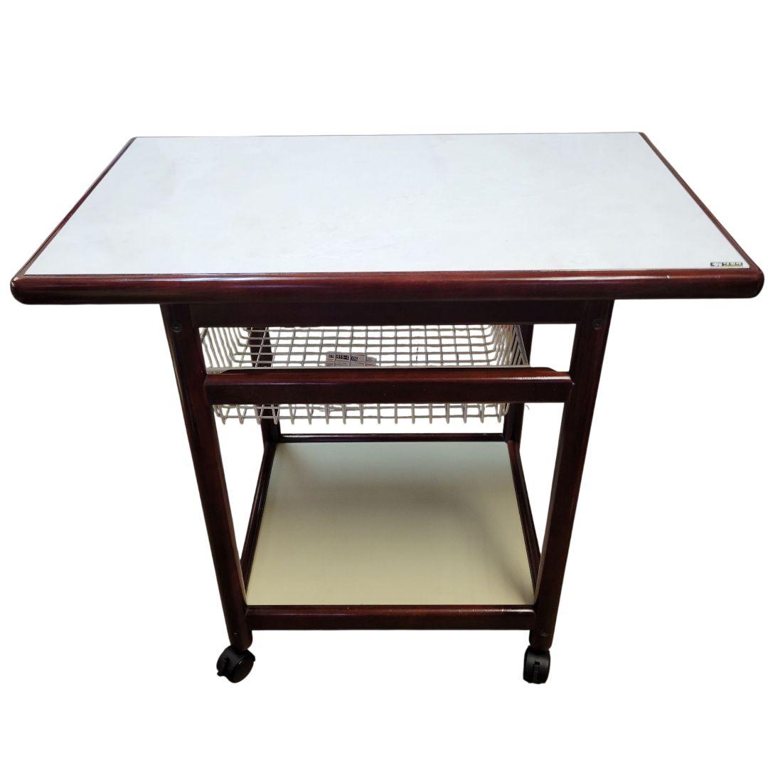 【希少】オールド カリモク ヴィンテージ レトロ 木製 キッチンワゴン