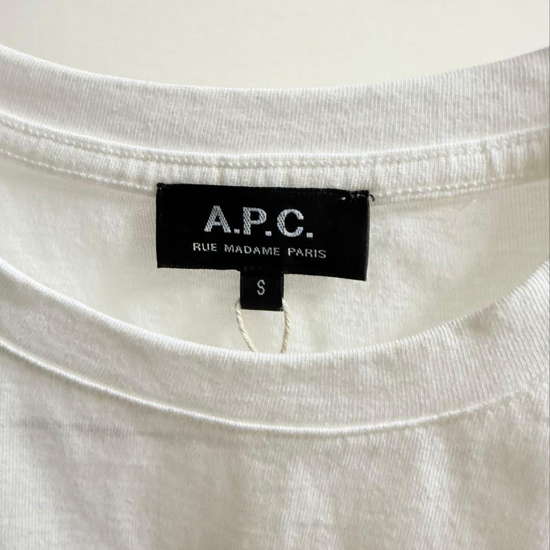 未使用 A.P.C. ホワイト長袖Tシャツ RUE MADAME PARIS