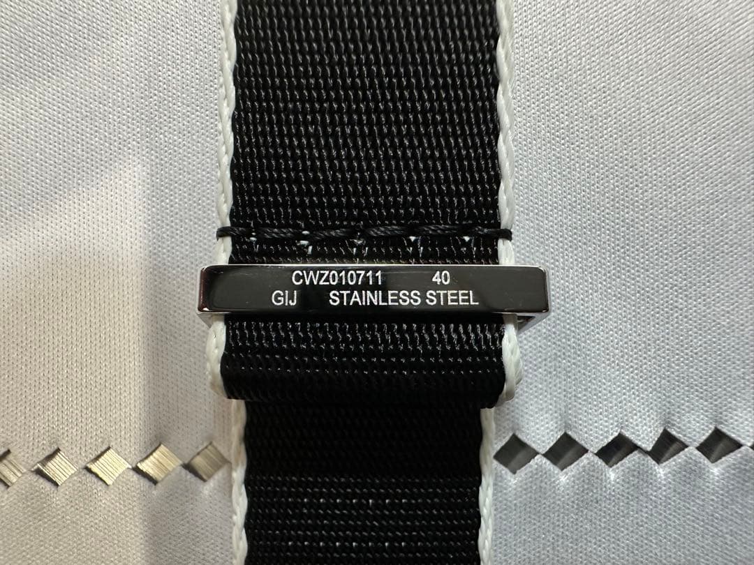 【純正品】オメガ OMEGA NATOストラップ ブラック＆ホワイト②