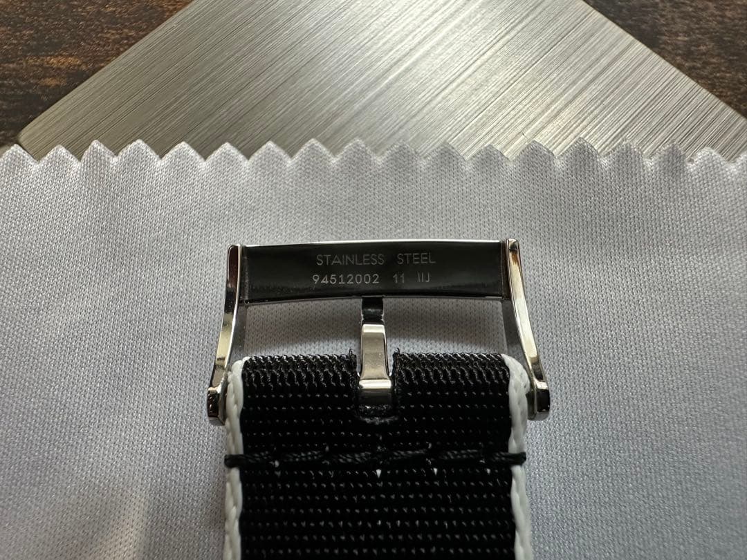 【純正品】オメガ OMEGA NATOストラップ ブラック＆ホワイト②