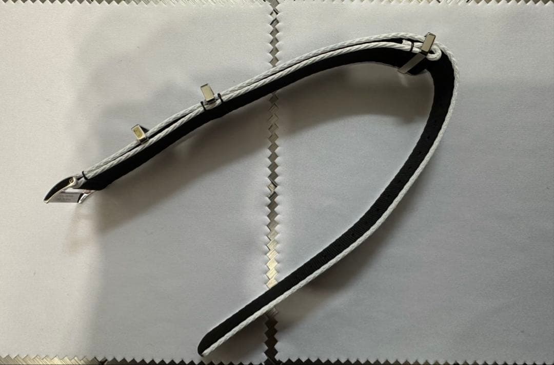 【純正品】オメガ OMEGA NATOストラップ ブラック＆ホワイト②