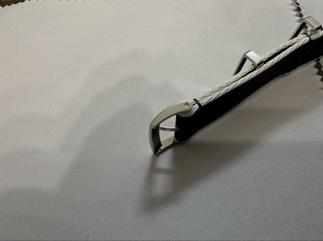 【純正品】オメガ OMEGA NATOストラップ ブラック＆ホワイト②