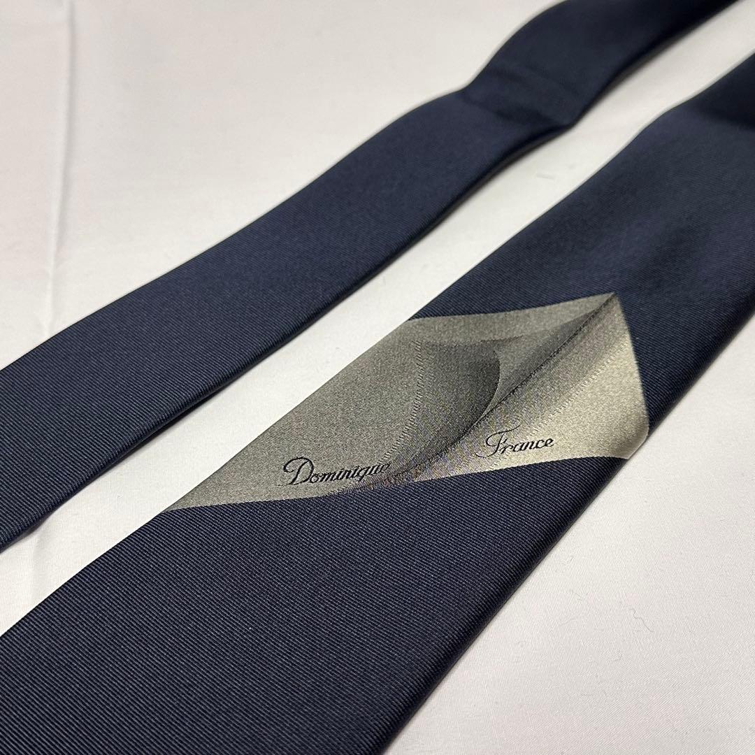 新品箱付☆ドミニクフランス☆スリークラウン☆ネクタイ☆ネイビー☆グレー☆648