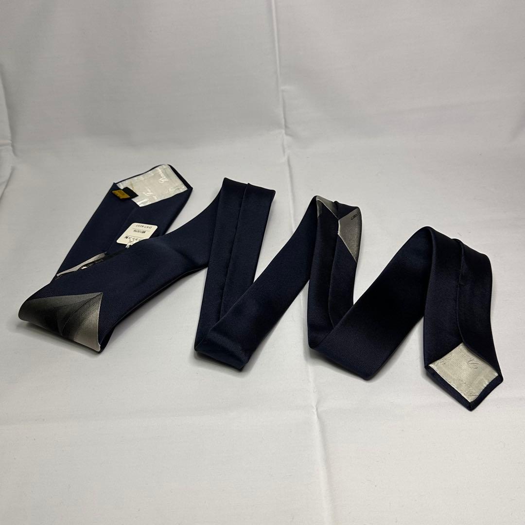 新品箱付☆ドミニクフランス☆スリークラウン☆ネクタイ☆ネイビー☆グレー☆648