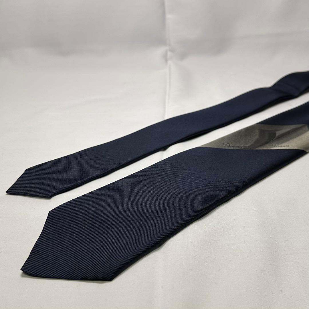 新品箱付☆ドミニクフランス☆スリークラウン☆ネクタイ☆ネイビー☆グレー☆648