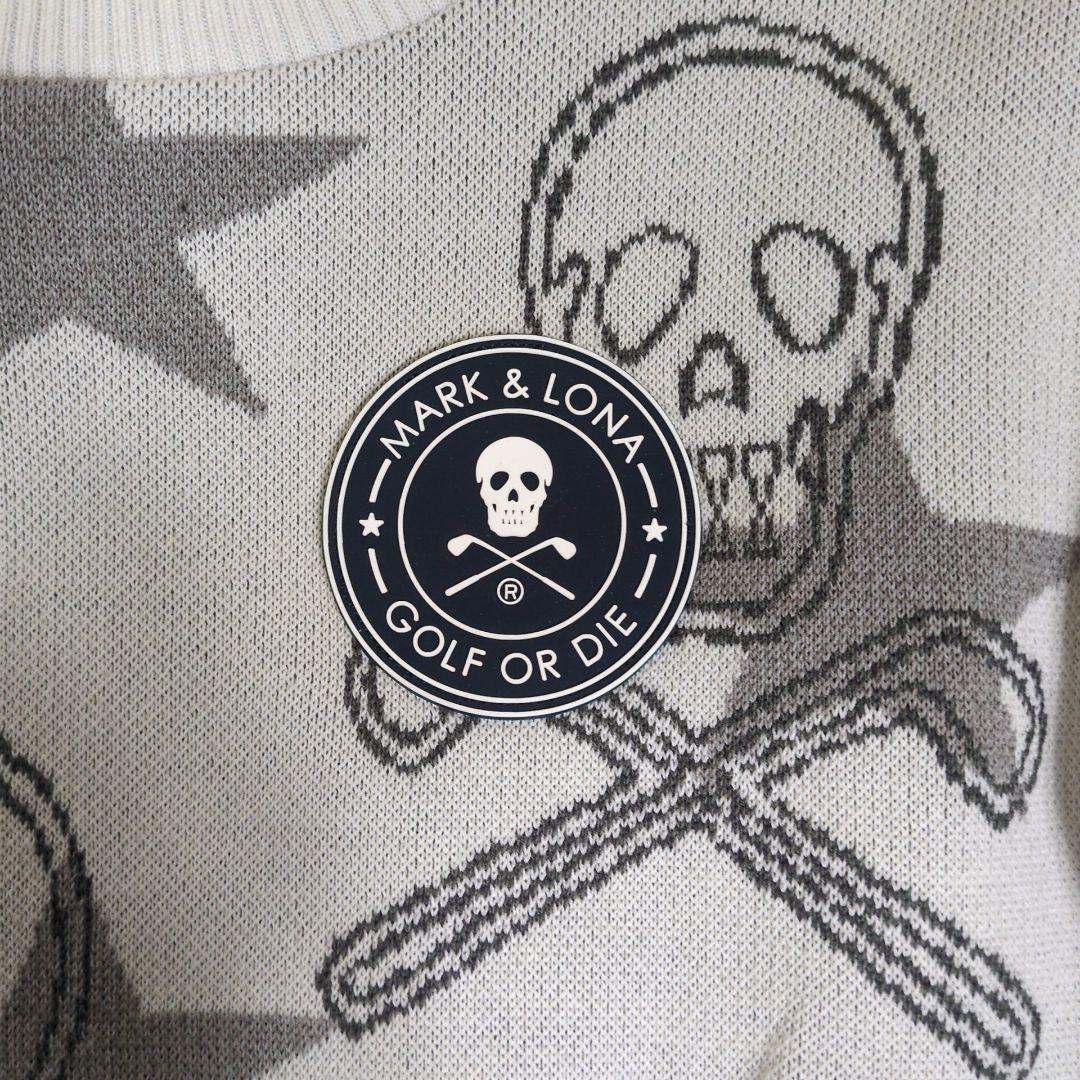 マークアンドロナ スタースリンガーウインドストッパークルーニット ホワイト 36