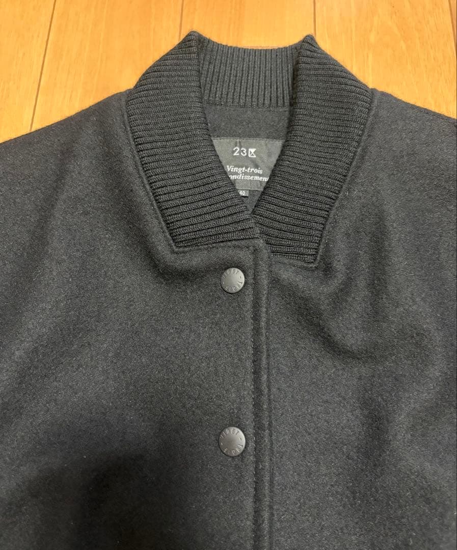 【23区】ラムレザースタジャン ブラック