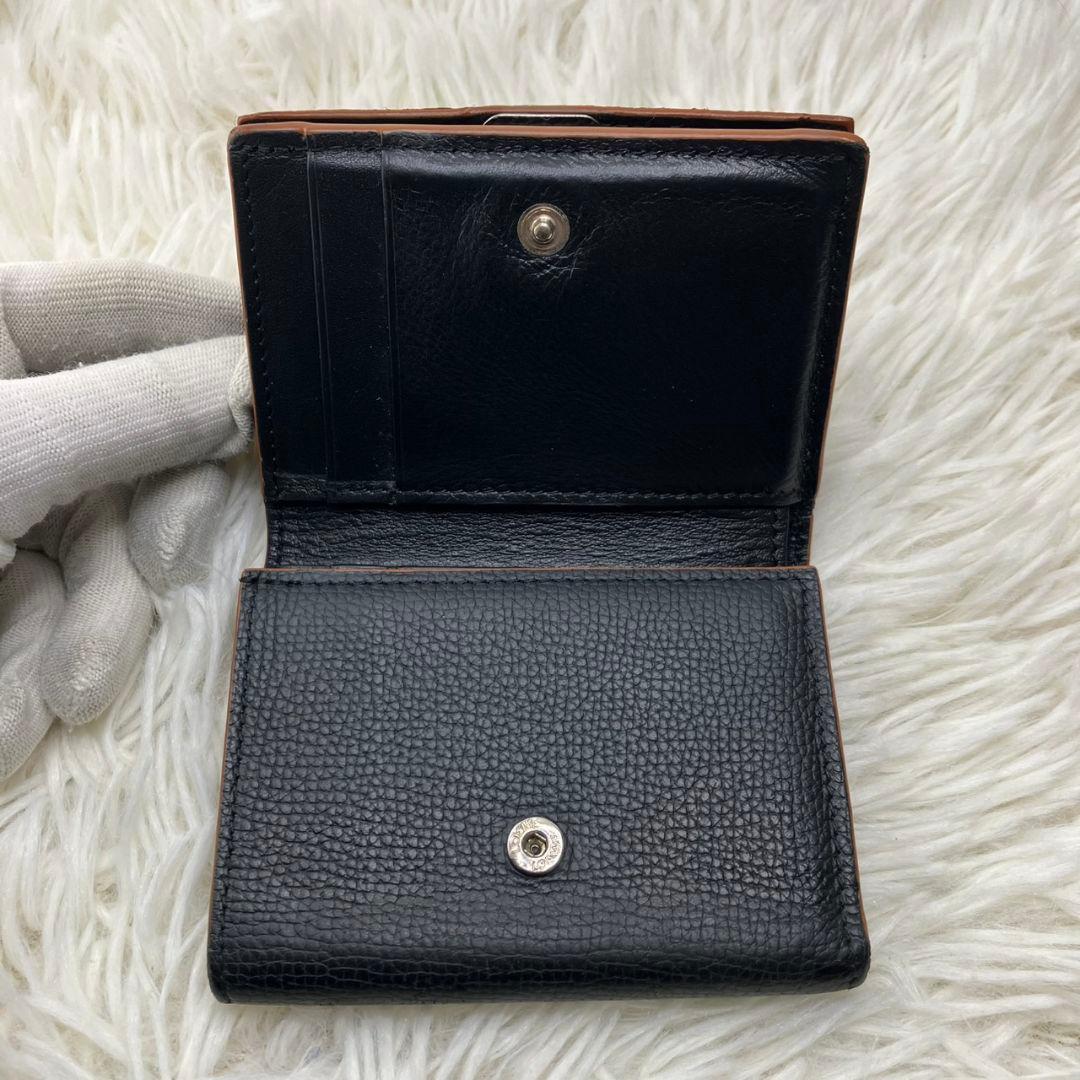 極美品✨ロエベ 三つ折り財布 トライフォールド レザー ブラック 現行