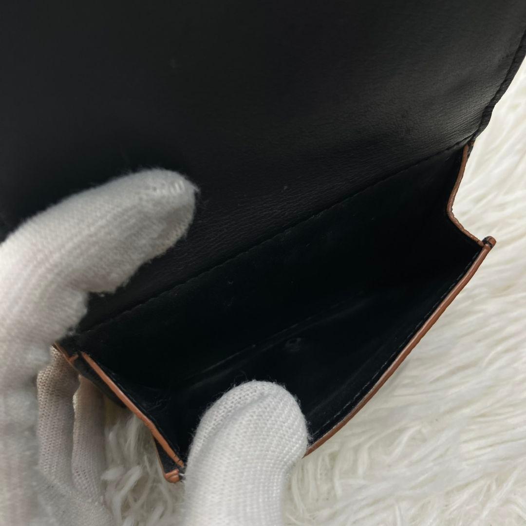 極美品✨ロエベ 三つ折り財布 トライフォールド レザー ブラック 現行