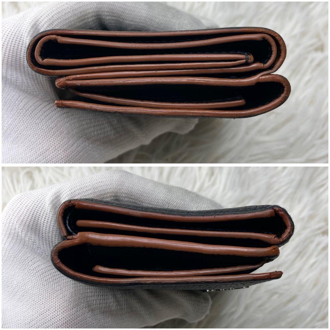 極美品✨ロエベ 三つ折り財布 トライフォールド レザー ブラック 現行