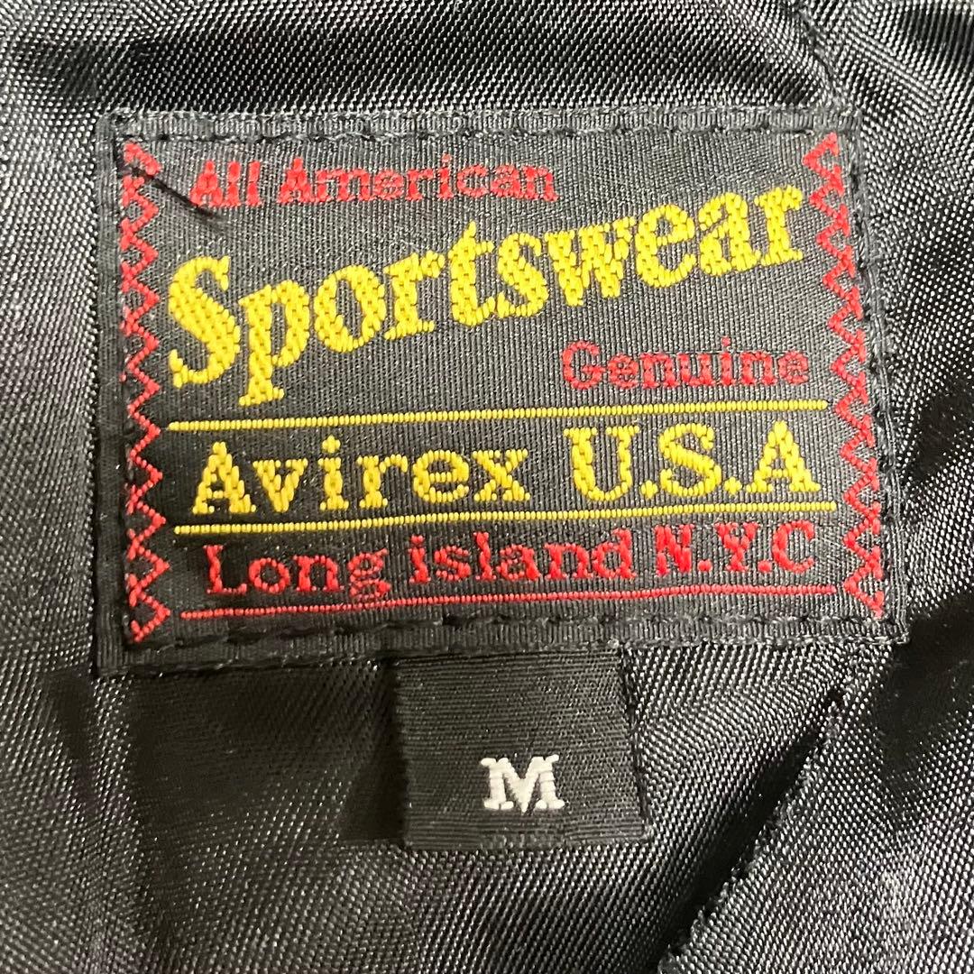 AVIREX ヴィンテージ加工レザー スタジャン U.S. NAVAL チームM