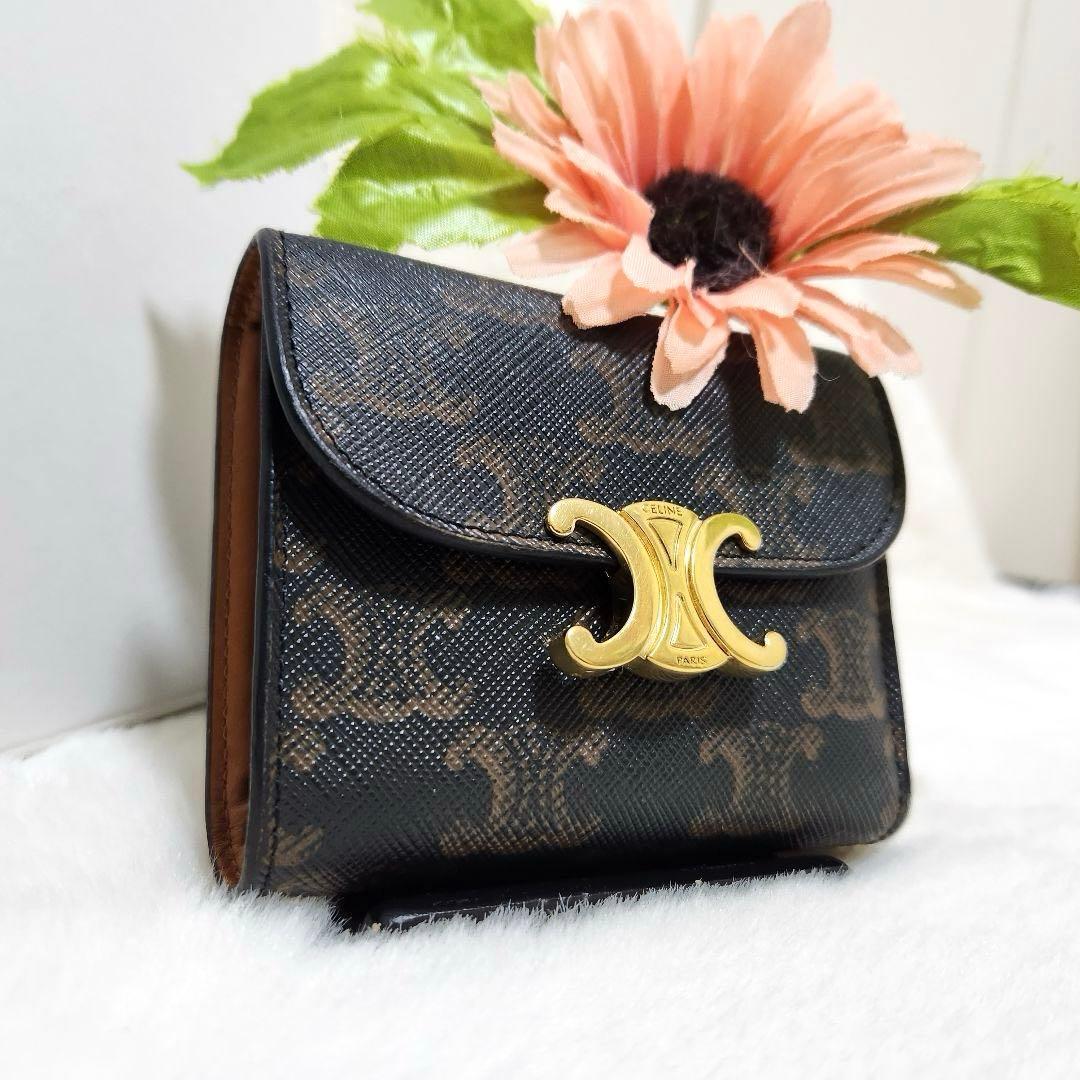 みかん✨極美品　正規品✨セリーヌ　三つ折り　トリオンフ　マカダム
