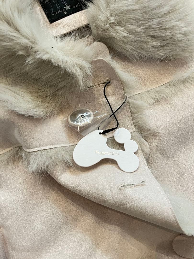 Hugyourskin ファー付き ライトピンク ジャケット