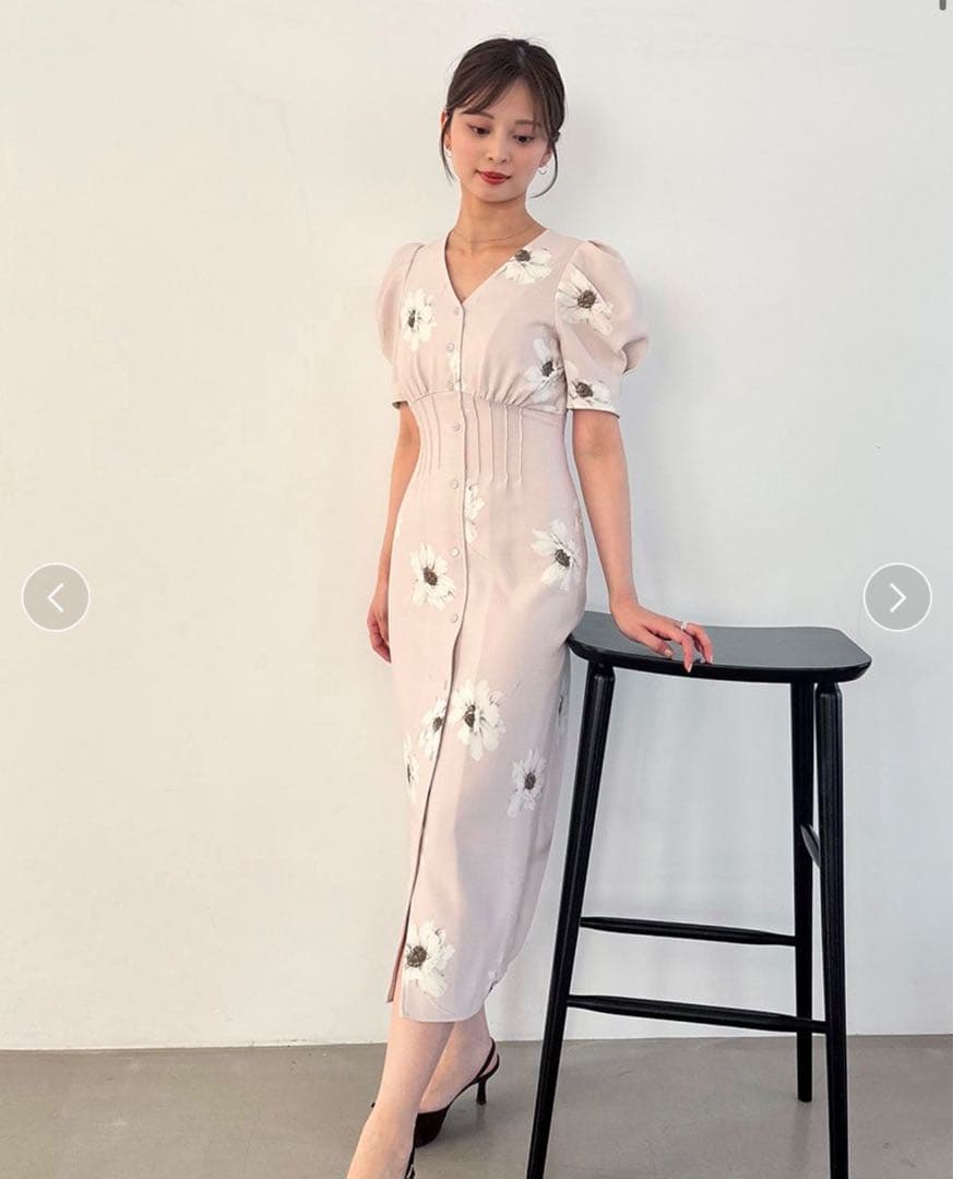 snidel【FLOWER COLLECTION】プリントタイトワンピース