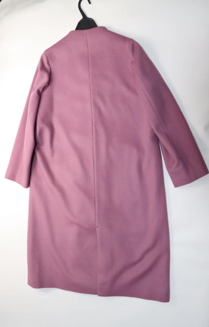 新品タグ付き SHIPS シップス ノーカラー チェスターコート モーヴピンク